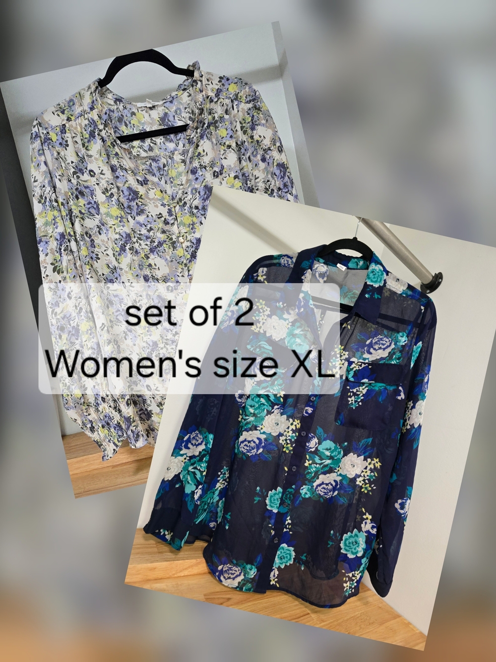 Set Of 2 Women's Size XL Long Sleeve Blouses